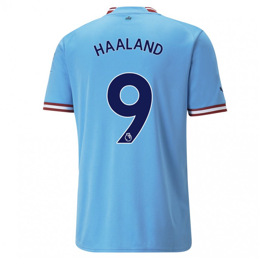 Hombre Camiseta Erling Haaland #9 Azul Rojo 1ª Equipación 2022/23 La ...