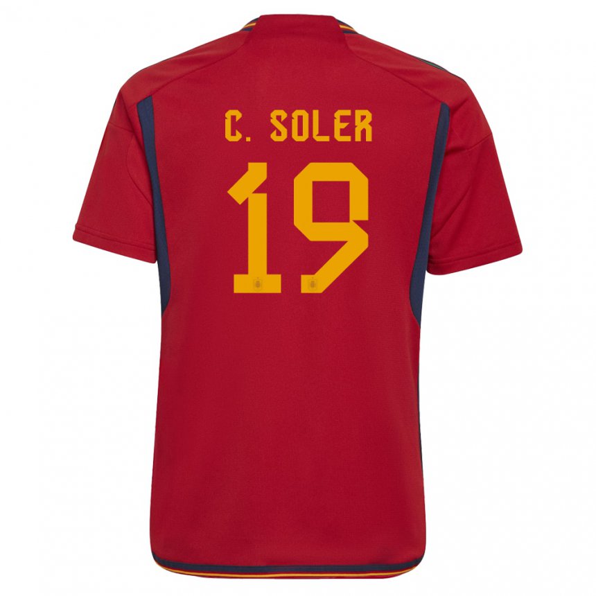 Niño Camiseta España Carlos Soler #19 Rojo 1ª Equipación 22-24