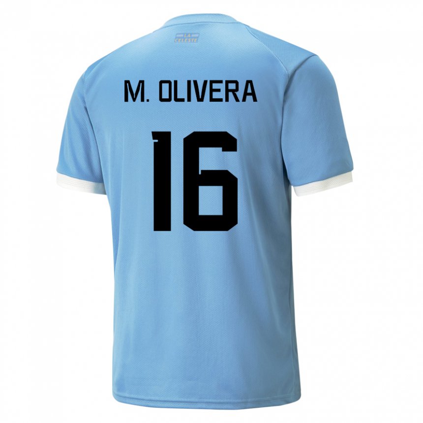Niño Camiseta Uruguay Mathias Olivera #16 Azul 1ª Equipación 22-24 La Camisa México
