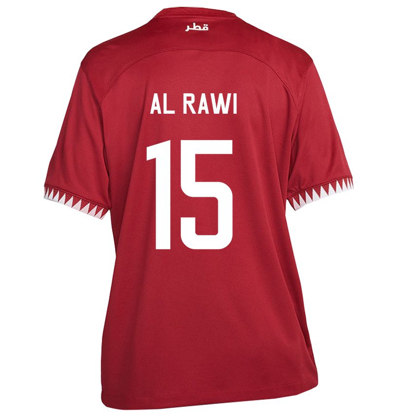 Niño Camiseta Catar Bassam Al Rawi #15 Granate 1ª Equipación 22-24 La Camisa México
