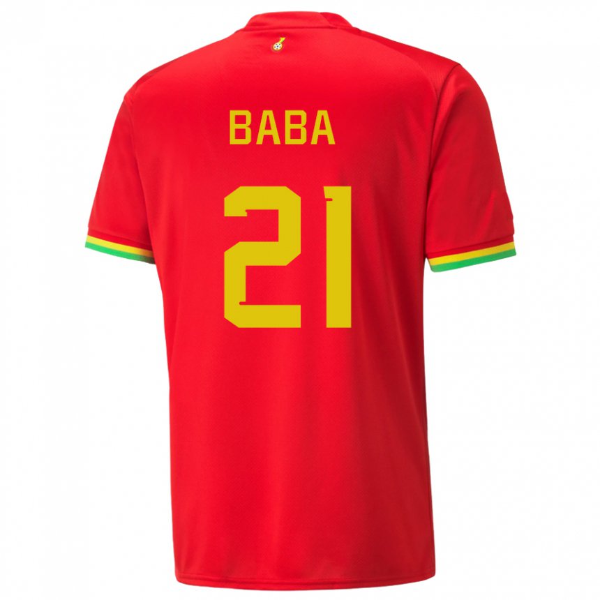 Niño Camiseta Ghana Iddrisu Baba #21 Rojo 2ª Equipación 22-24 La Camisa México