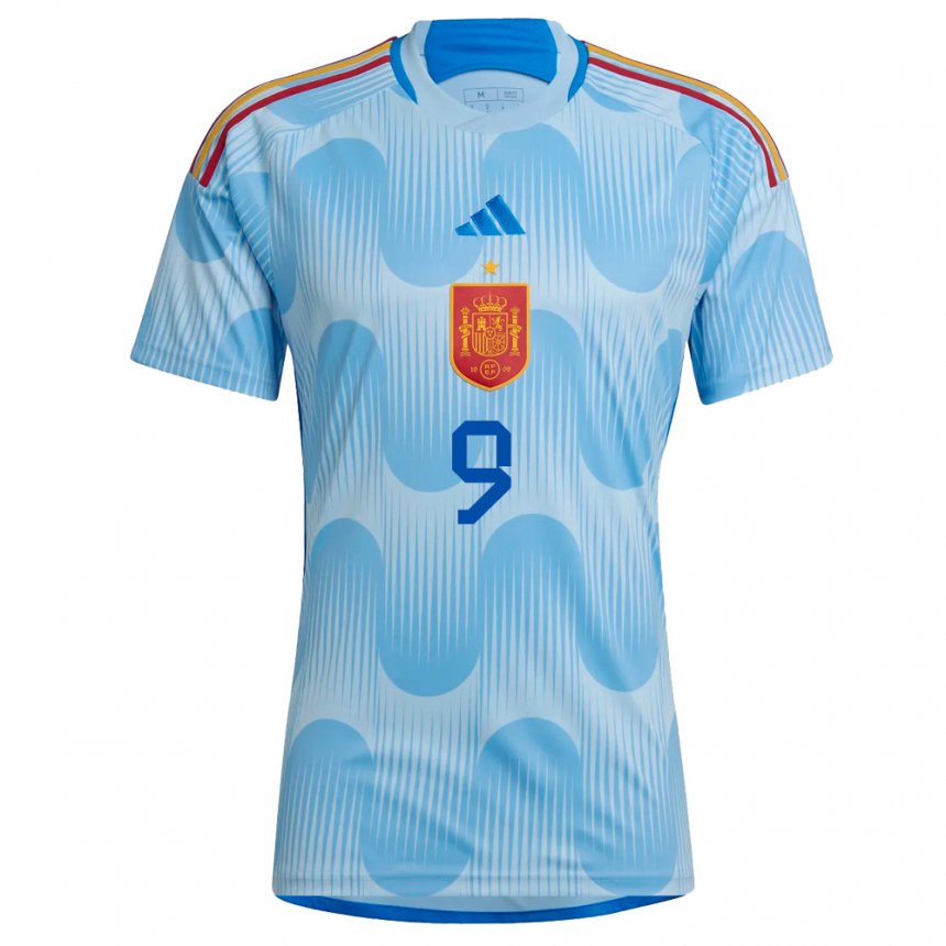 Niño Camiseta España Gavi #9 Cielo Azul 2ª Equipación 22-24 La Camisa México