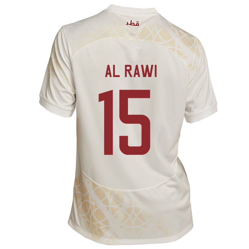 Niño Camiseta Catar Bassam Al Rawi #15 Beis Dorado 2ª Equipación 22-24 La Camisa México