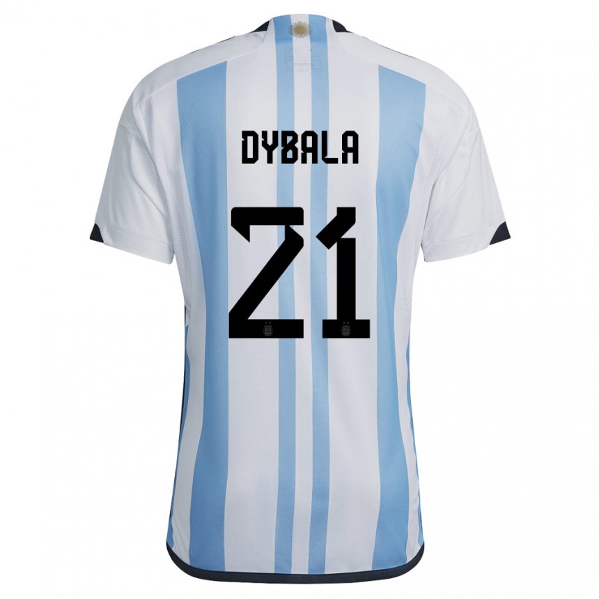 Camiseta Argentina Paulo #21 Blanco Cielo Azul 1ª Equipación 22-24 La México