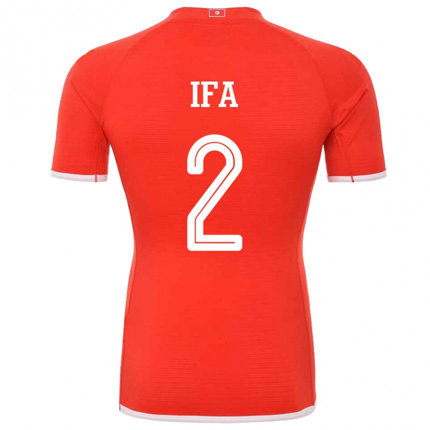 Hombre Camiseta Túnez Bilel Ifa #2 Rojo 1ª Equipación 22-24 La Camisa México