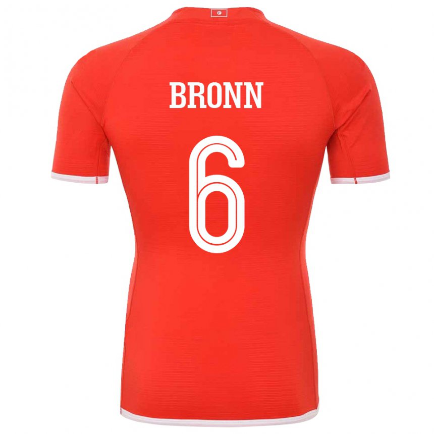 Hombre Camiseta Túnez Dylan Bronn #6 Rojo 1ª Equipación 22-24 La Camisa México
