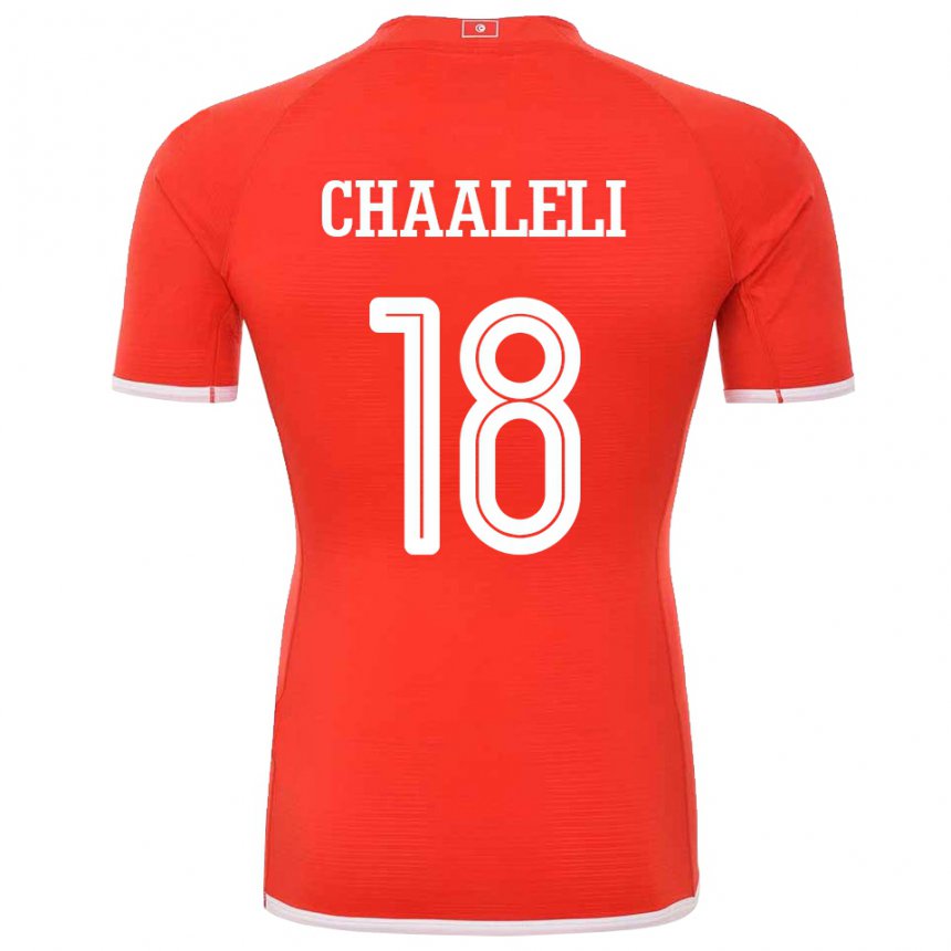Hombre Camiseta Túnez Ghaliene Chaaleli #18 Rojo 1ª Equipación 22-24 La Camisa México