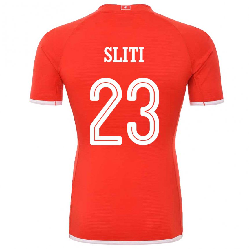 Hombre Camiseta Túnez Naim Sliti #23 Rojo 1ª Equipación 22-24 La Camisa México