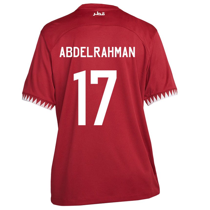 Hombre Camiseta Catar Abdelrahman Fahmi Moustafa #17 Granate 1ª Equipación 22-24 La Camisa México