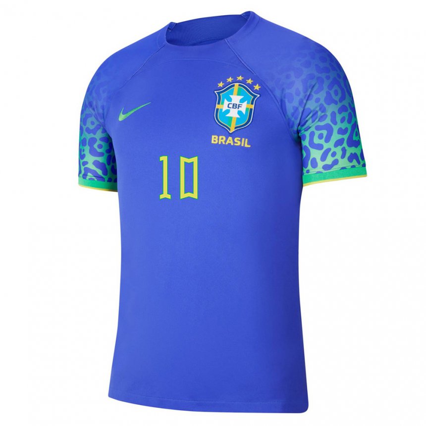 Hombre Camiseta Brasil Neymar #10 Azul 2ª Equipación 22-24 La Camisa México