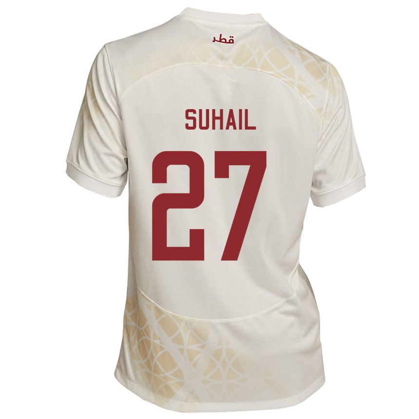 Hombre Camiseta Catar Ahmed Suhail #27 Beis Dorado 2ª Equipación 22-24 La Camisa México