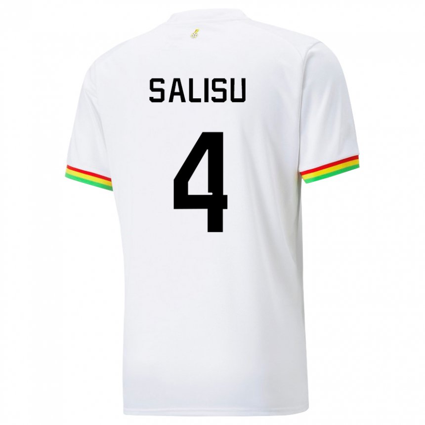 Mujer Camiseta Ghana Mohammed Salisu #4 Blanco 1ª Equipación 22-24 La Camisa México