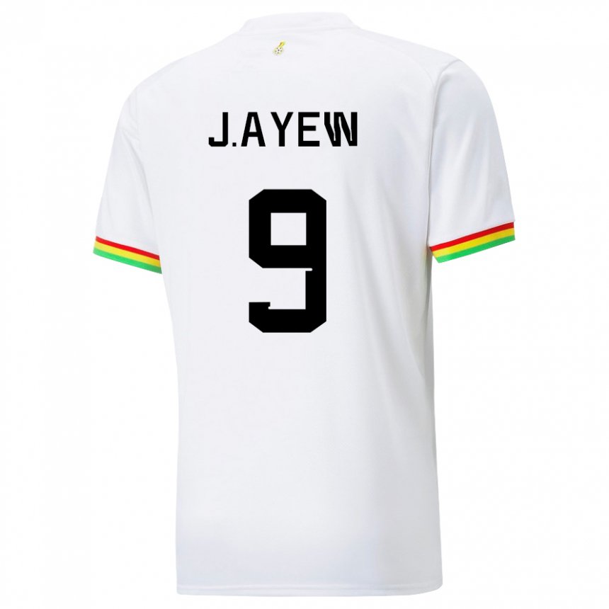 Mujer Camiseta Ghana Jordan Ayew #9 Blanco 1ª Equipación 22-24 La Camisa México