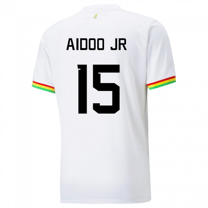 Mujer Camiseta Ghana Joseph Aidoo #15 Blanco 1ª Equipación 22-24 La Camisa México