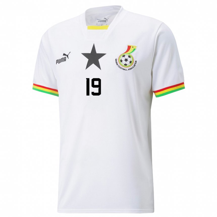 Mujer Camiseta Ghana Ransford-yeboah Konigsdorffer #19 Blanco 1ª Equipación 22-24 La Camisa México