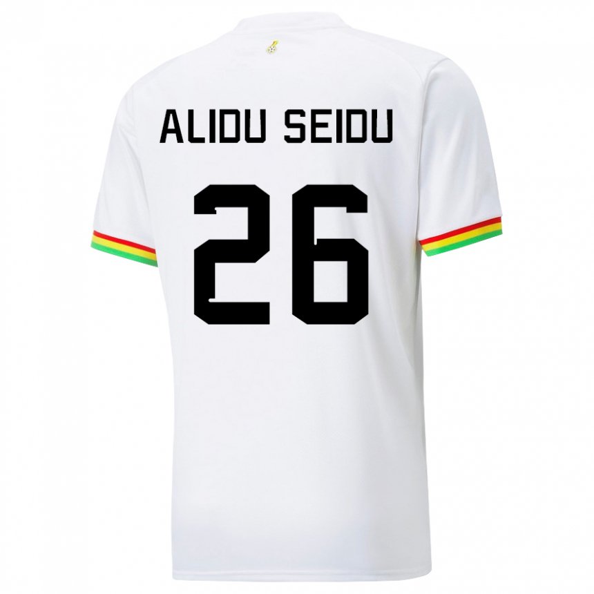 Mujer Camiseta Ghana Alidu Seidu #26 Blanco 1ª Equipación 22-24 La Camisa México