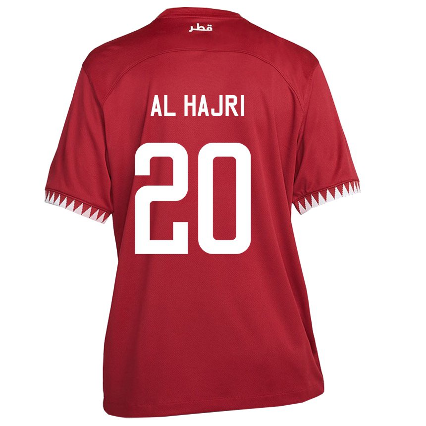 Mujer Camiseta Catar Salem Al Hajri #20 Granate 1ª Equipación 22-24 La Camisa México