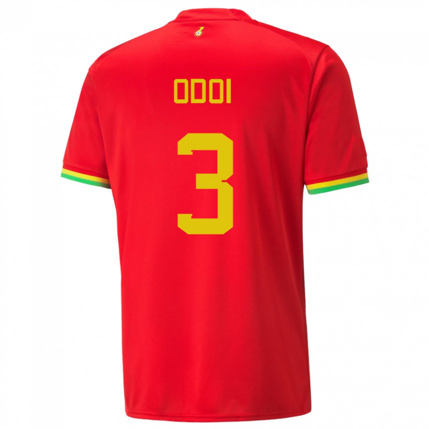 Mujer Camiseta Ghana Denis Odoi #3 Rojo 2ª Equipación 22-24 La Camisa México