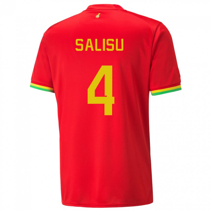 Mujer Camiseta Ghana Mohammed Salisu #4 Rojo 2ª Equipación 22-24 La Camisa México