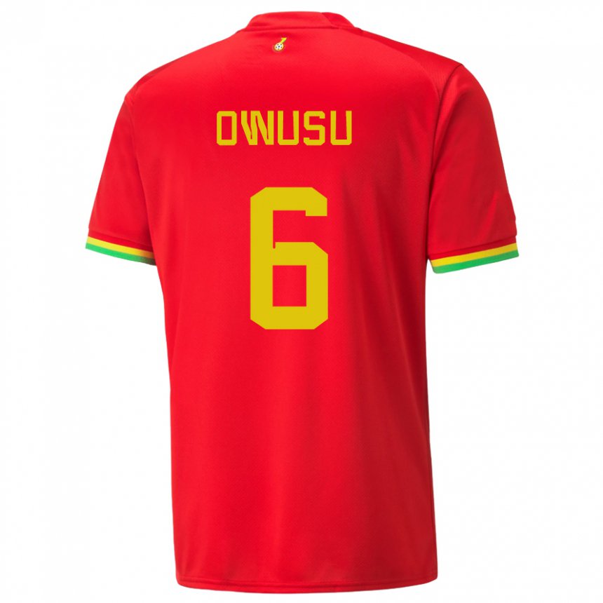 Mujer Camiseta Ghana Elisha Owusu #6 Rojo 2ª Equipación 22-24 La Camisa México