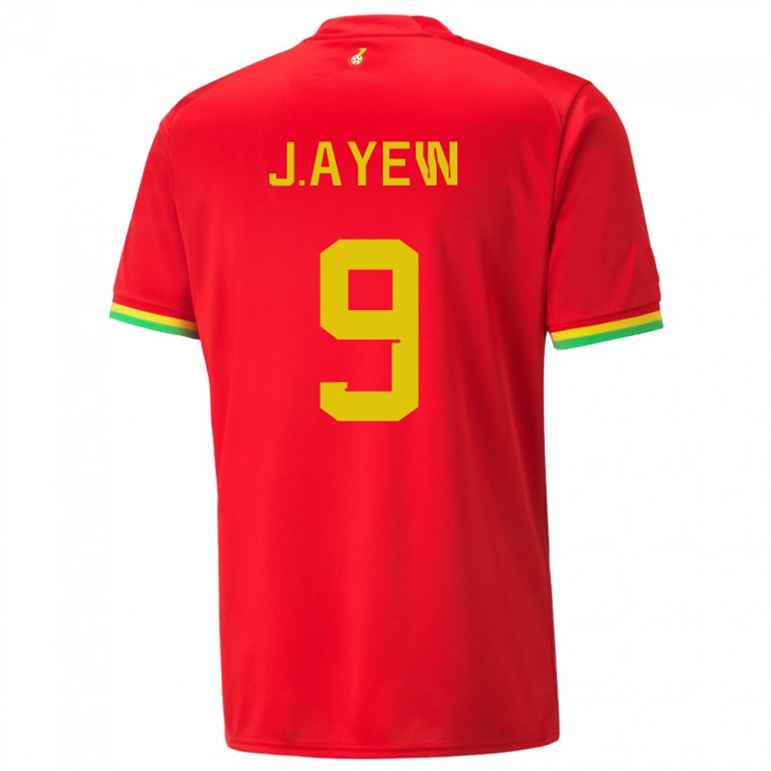 Mujer Camiseta Ghana Jordan Ayew #9 Rojo 2ª Equipación 22-24 La Camisa México