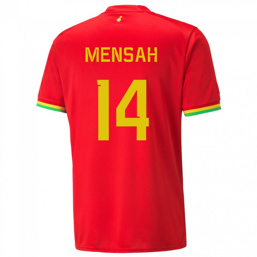 Mujer Camiseta Ghana Gideon Mensah #14 Rojo 2ª Equipación 22-24 La Camisa México