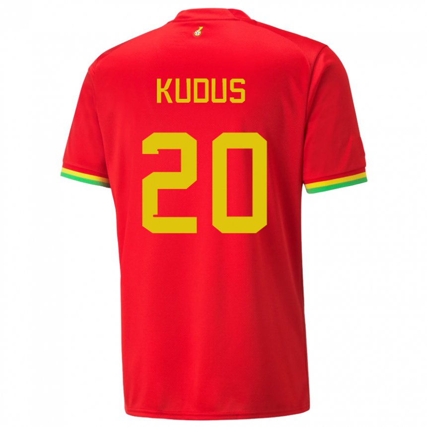 Mujer Camiseta Ghana Mohammed Kudus #20 Rojo 2ª Equipación 22-24 La Camisa México