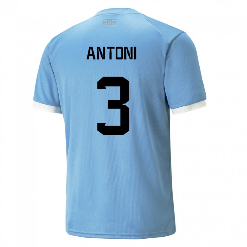 Niño Camiseta Uruguay Mateo Antoni #3 Azul 1ª Equipación 22-24 La Camisa México
