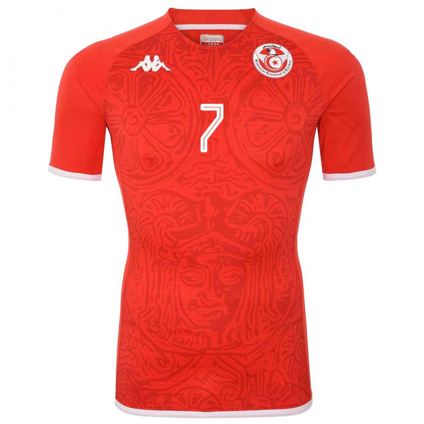 Niño Camiseta Túnez Ella Kaabachi #7 Rojo 1ª Equipación 22-24 La Camisa México