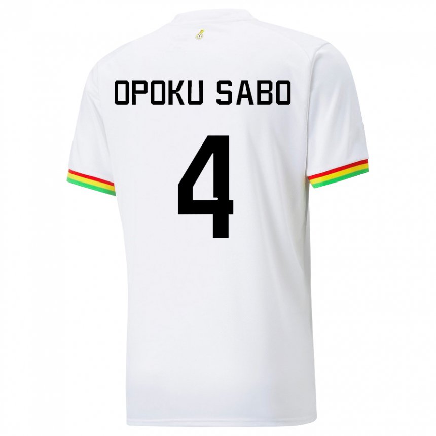 Niño Camiseta Ghana Alex Opoku Sabo #4 Blanco 1ª Equipación 22-24 La Camisa México