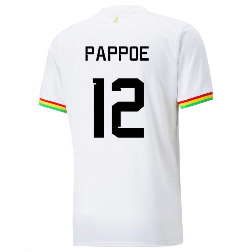 Niño Camiseta Ghana Isaac Pappoe #12 Blanco 1ª Equipación 22-24 La Camisa México