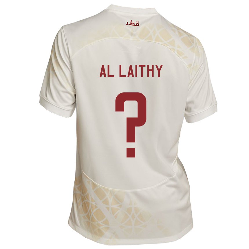 Niño Camiseta Catar Shehab Al Laithy #0 Beis Dorado 2ª Equipación 22-24 La Camisa México