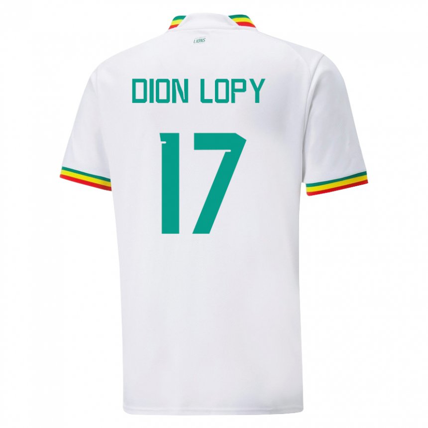 Hombre Camiseta Senegal Dion Lopy #17 Blanco 1ª Equipación 22-24 La Camisa México