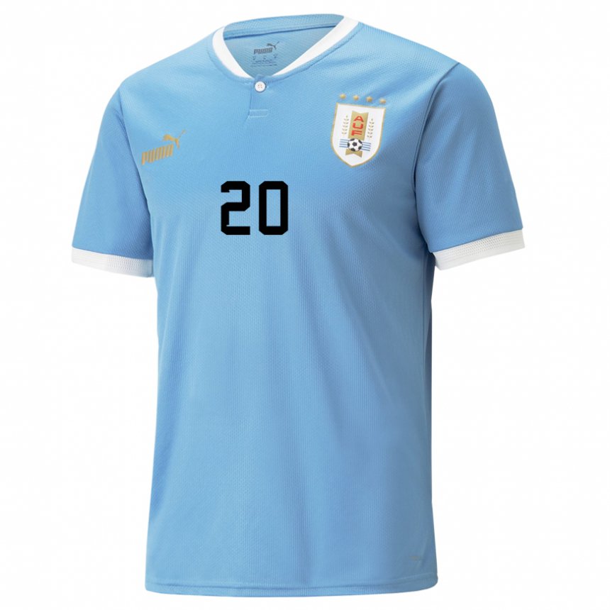 Hombre Camiseta Uruguay Alfonso Montero #20 Azul 1ª Equipación 22-24 La Camisa México