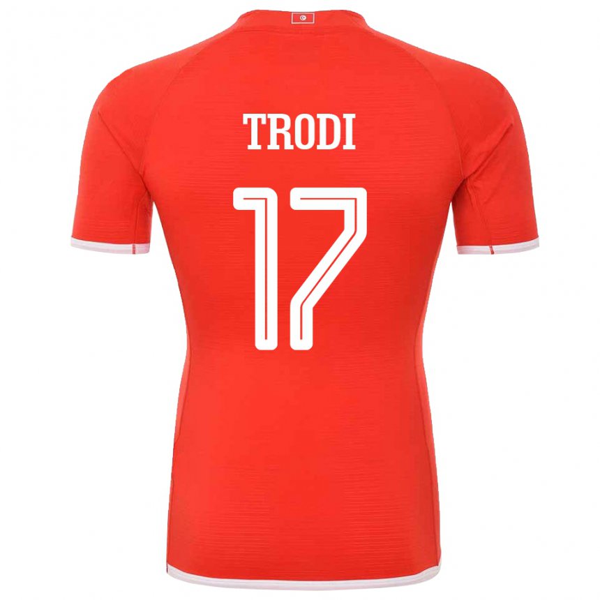 Hombre Camiseta Túnez Imen Trodi #17 Rojo 1ª Equipación 22-24 La Camisa México