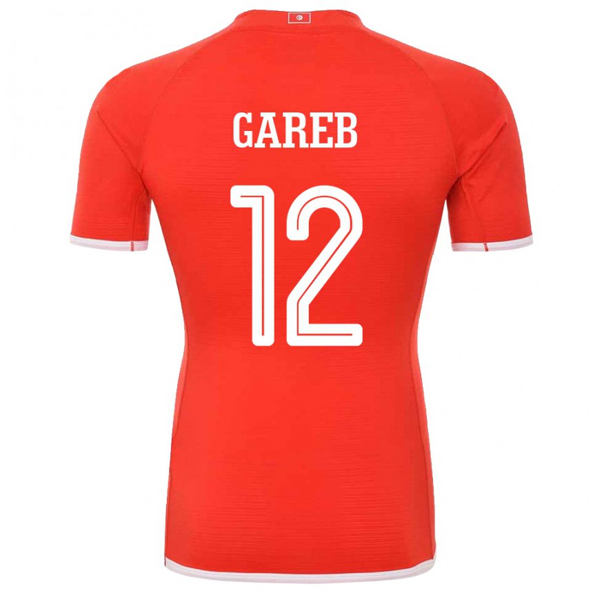 Hombre Camiseta Túnez Adem Gareb #12 Rojo 1ª Equipación 22-24 La Camisa México