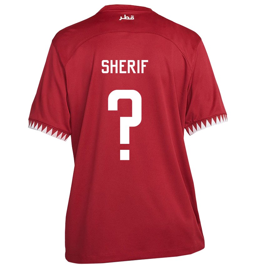 Hombre Camiseta Catar Marwan Sherif #0 Granate 1ª Equipación 22-24 La Camisa México