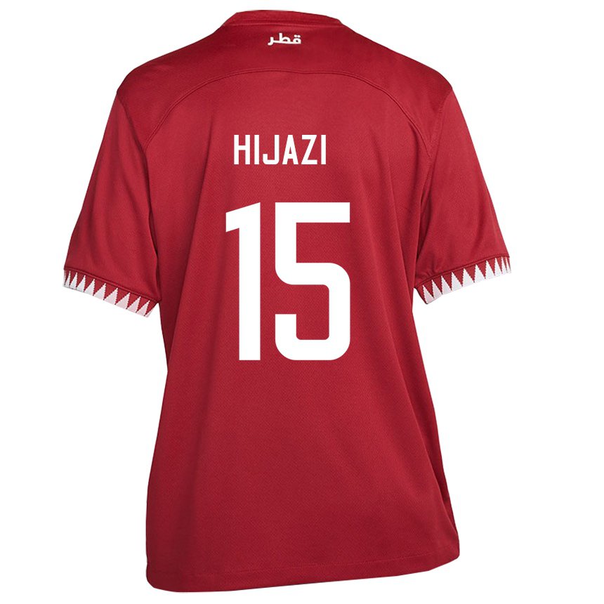 Hombre Camiseta Catar Asalet Hijazi #15 Granate 1ª Equipación 22-24 La Camisa México