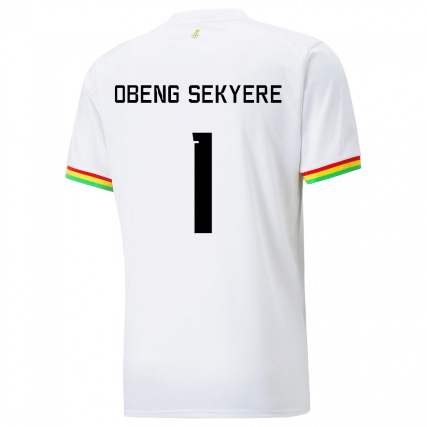 Hombre Camiseta Ghana Gregory Obeng Sekyere #1 Blanco 1ª Equipación 22-24 La Camisa México