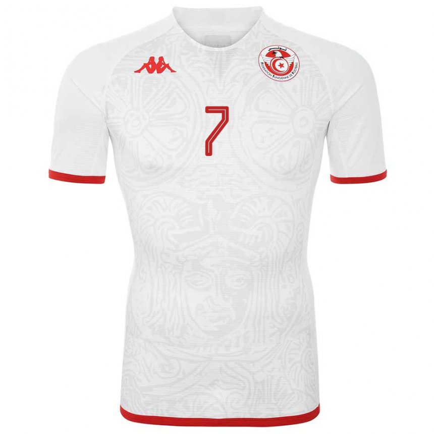 Hombre Camiseta Túnez Ella Kaabachi #7 Blanco 2ª Equipación 22-24 La Camisa México
