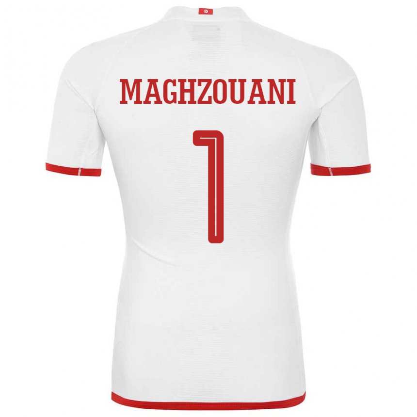 Hombre Camiseta Túnez Wassim Maghzouani #1 Blanco 2ª Equipación 22-24 La Camisa México