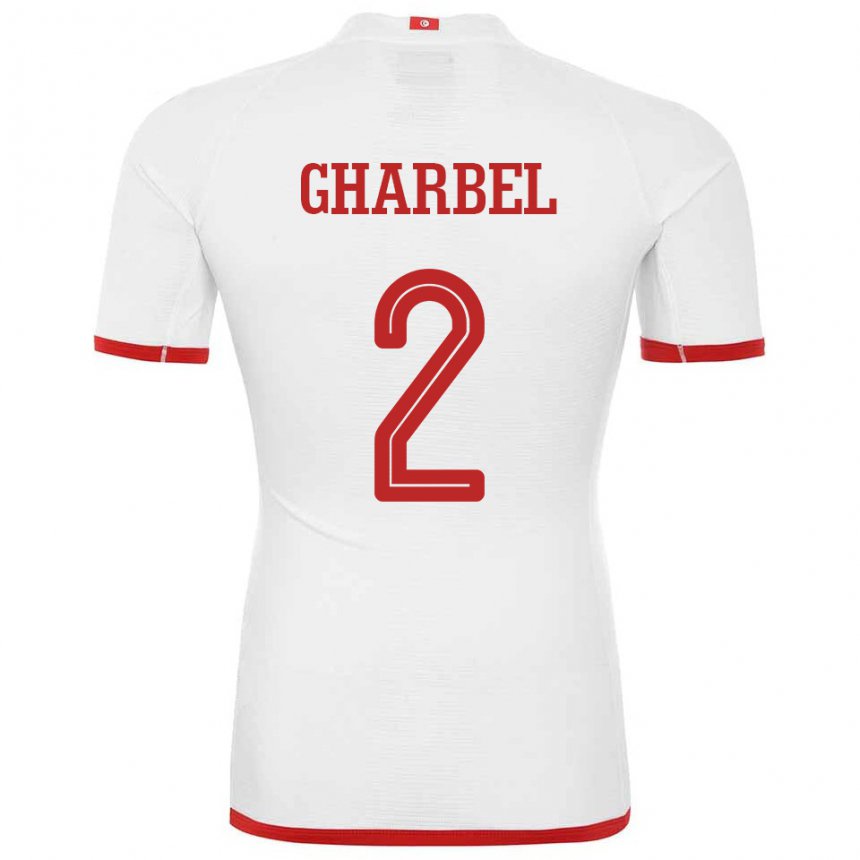 Hombre Camiseta Túnez Mahmoud Gharbel #2 Blanco 2ª Equipación 22-24 La Camisa México