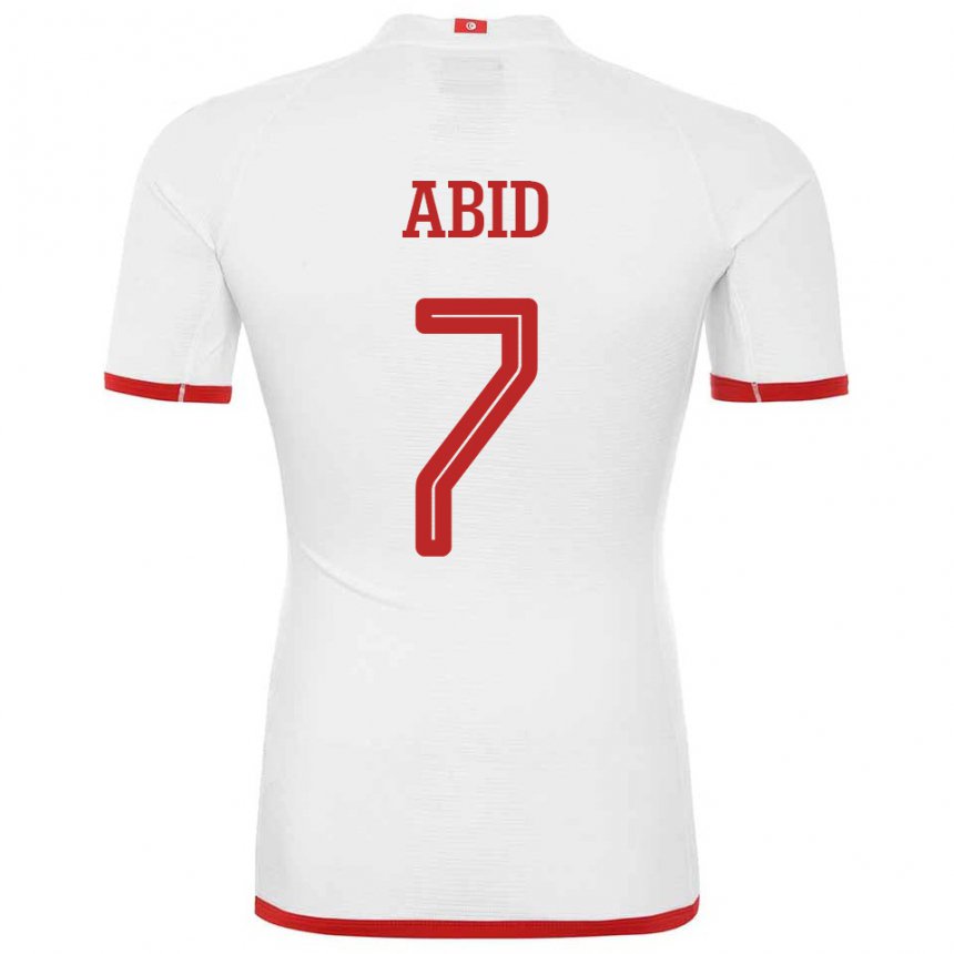 Hombre Camiseta Túnez Aziz Abid #7 Blanco 2ª Equipación 22-24 La Camisa México