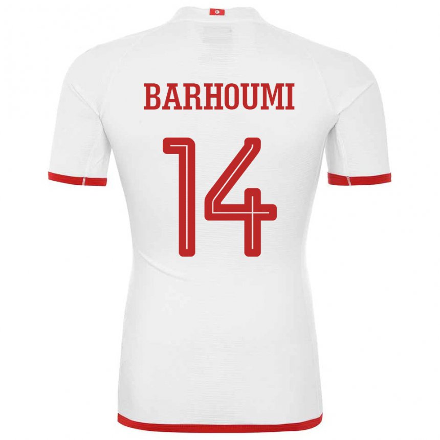 Hombre Camiseta Túnez Salah Barhoumi #14 Blanco 2ª Equipación 22-24 La Camisa México