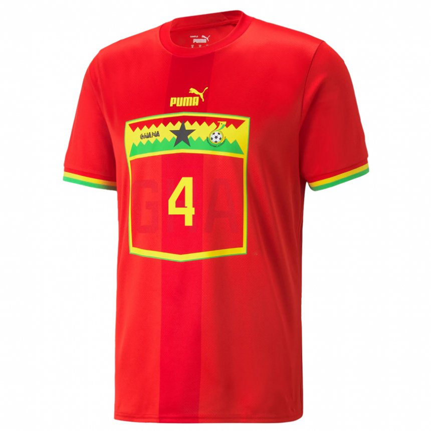Hombre Camiseta Ghana Janet Egyir #4 Rojo 2ª Equipación 22-24 La Camisa México