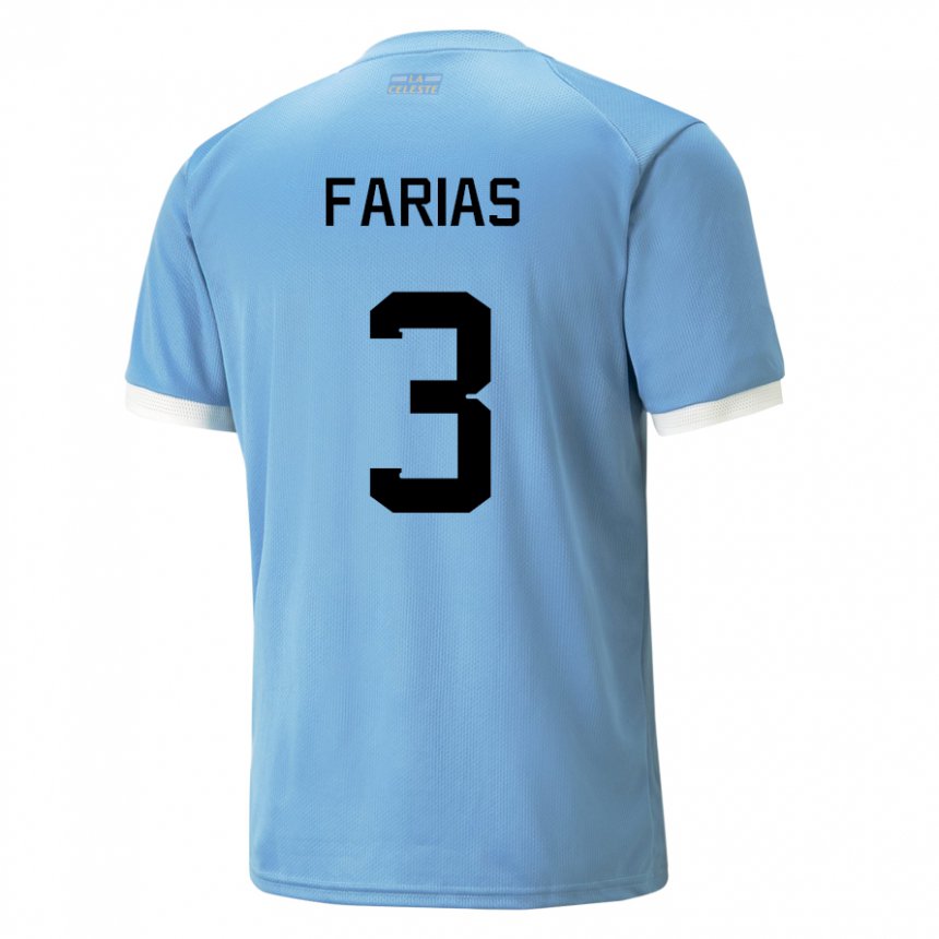 Mujer Camiseta Uruguay Daiana Farias #3 Azul 1ª Equipación 22-24 La Camisa México