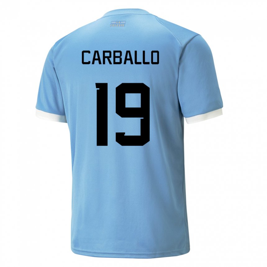 Mujer Camiseta Uruguay Wendy Carballo #19 Azul 1ª Equipación 22-24 La Camisa México