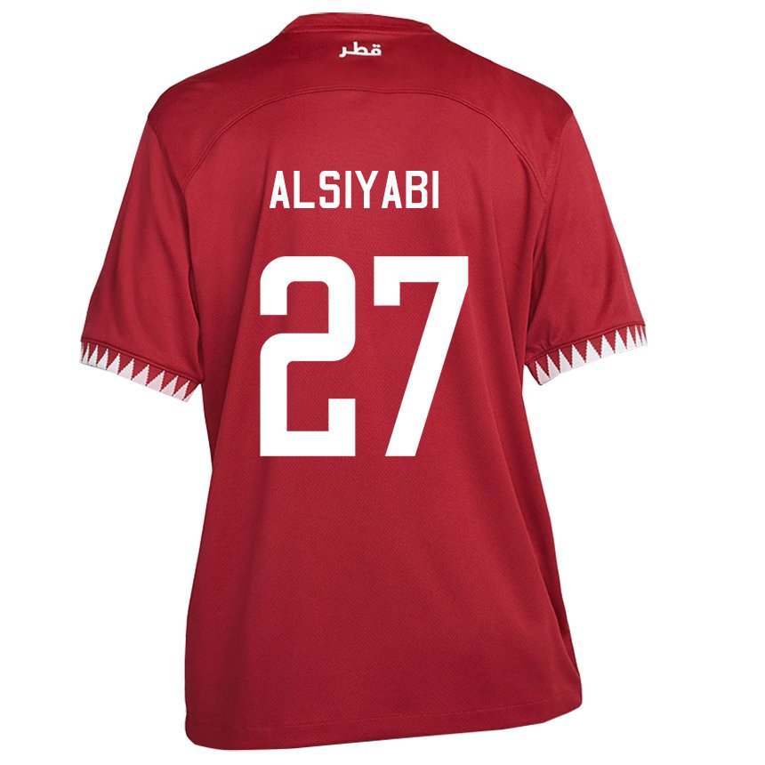 Mujer Camiseta Catar Nasra Alsiyabi #27 Granate 1ª Equipación 22-24 La Camisa México