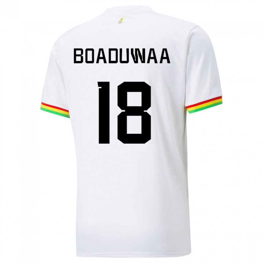 Mujer Camiseta Ghana Doris Boaduwaa #18 Blanco 1ª Equipación 22-24 La Camisa México