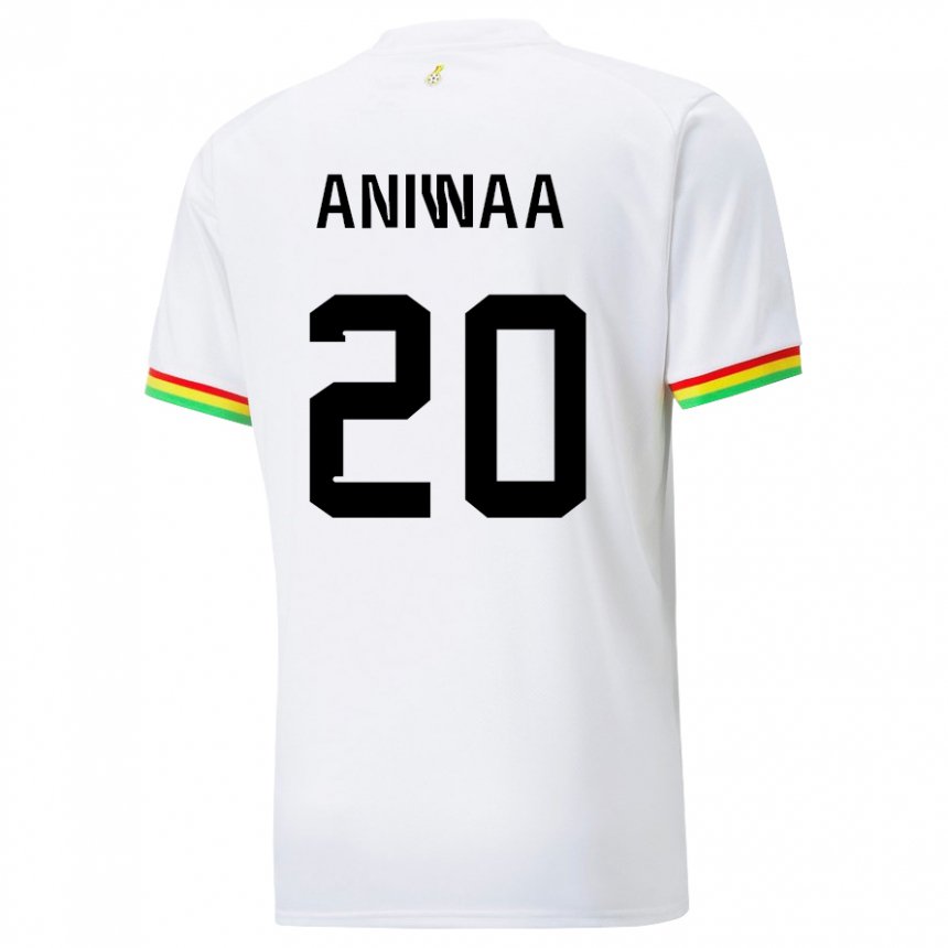 Mujer Camiseta Ghana Louisa Aniwaa #20 Blanco 1ª Equipación 22-24 La Camisa México